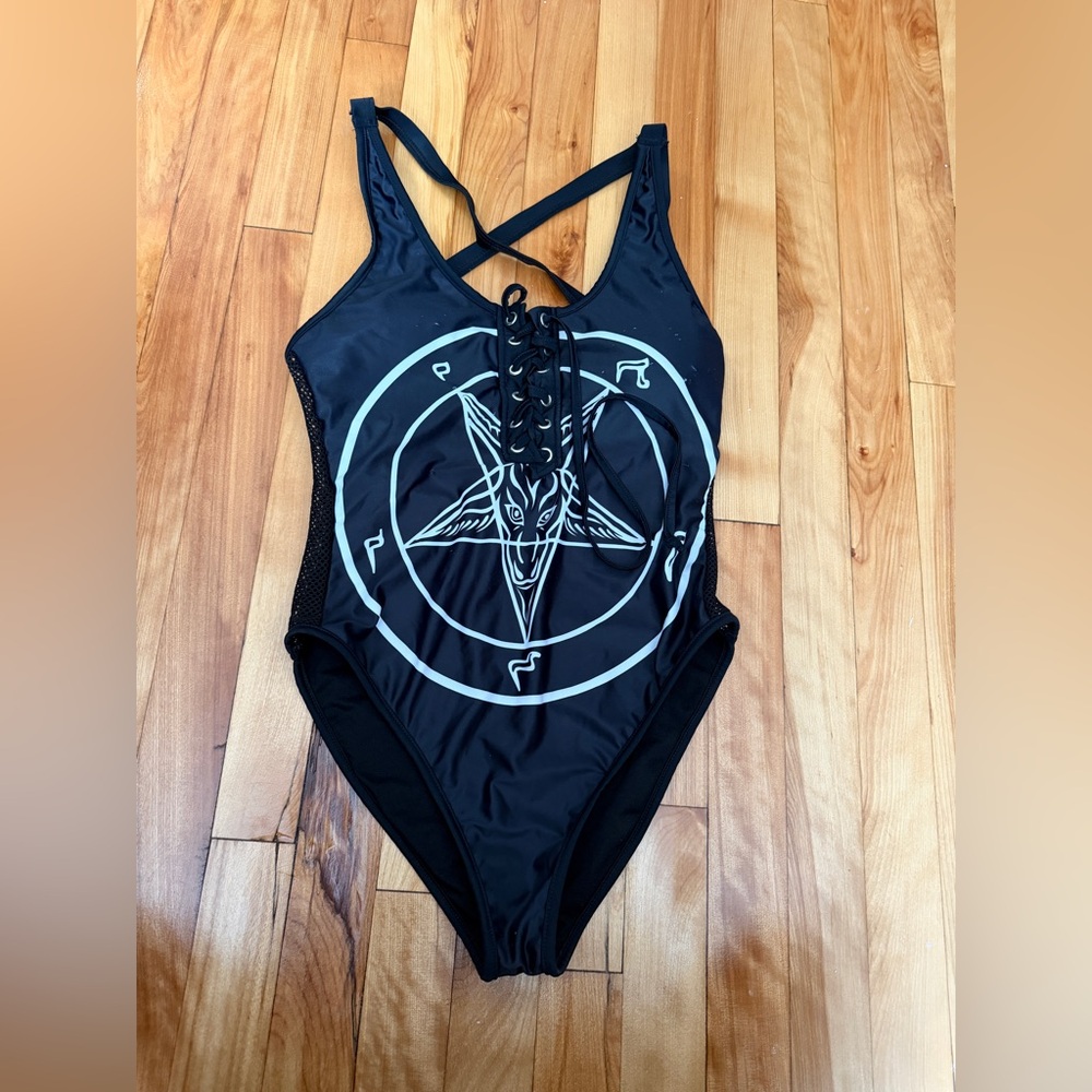 Rare Killstar pentagram bathing suit